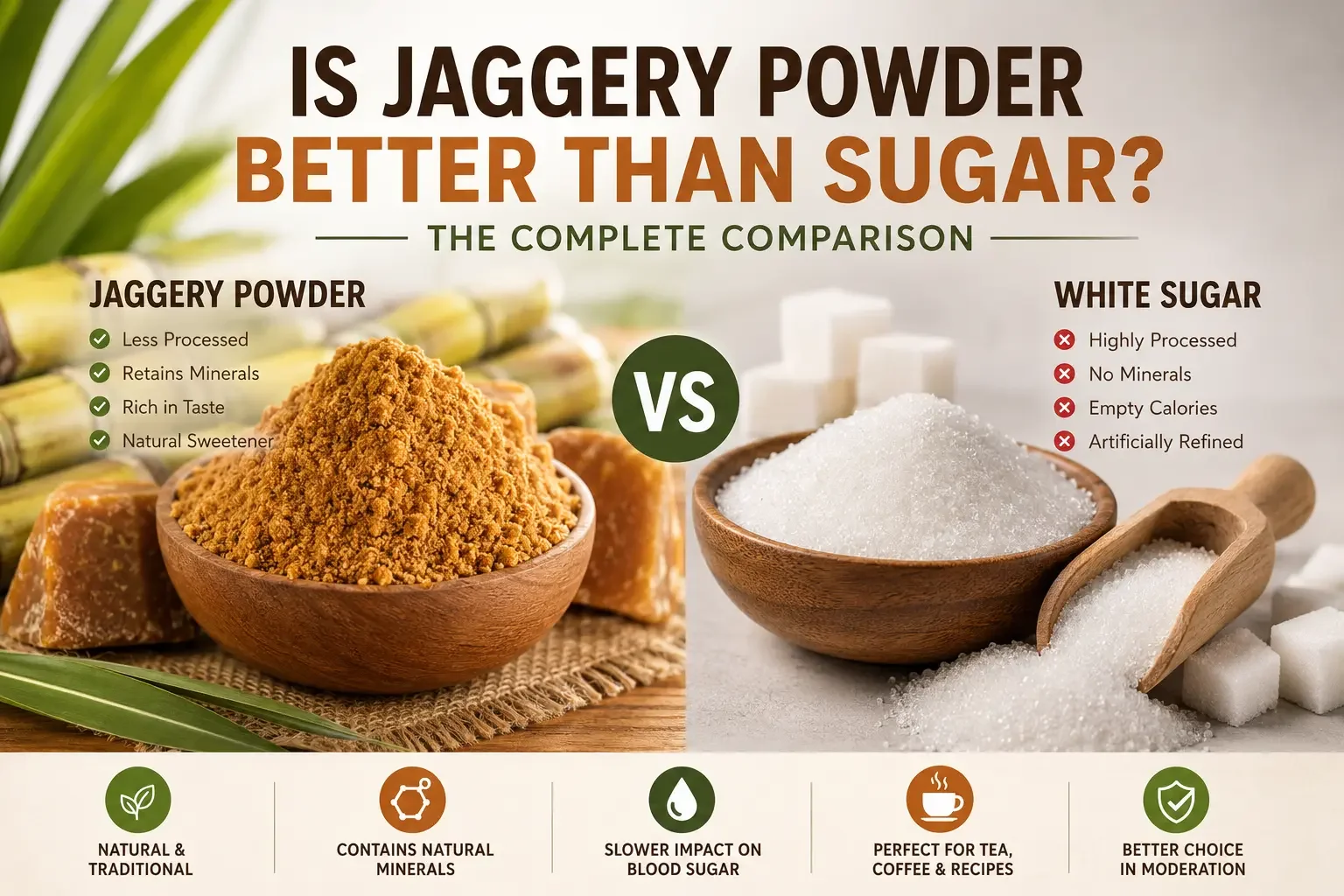 Is Jaggery Powder Better Than Sugar? The Complete Scientific Comparison (2026 Guide)