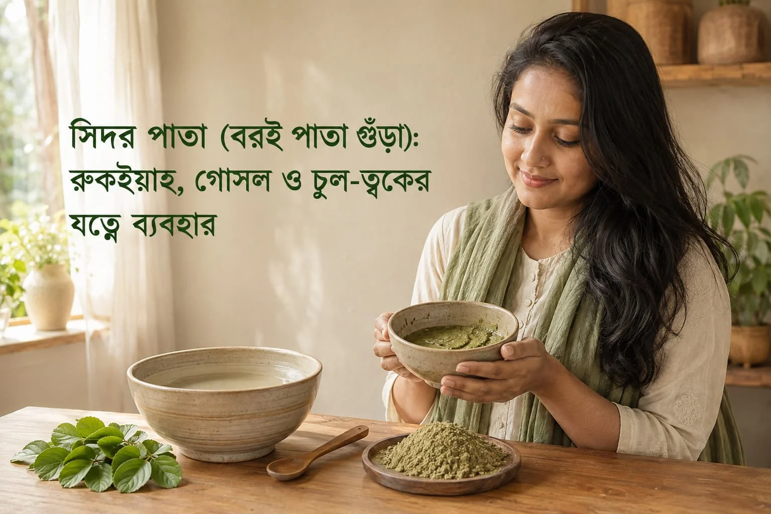 সিদর পাতা (বরই পাতা গুঁড়া): রুকইয়াহ, গোসল ও চুল-ত্বকের যত্নে ব্যবহার