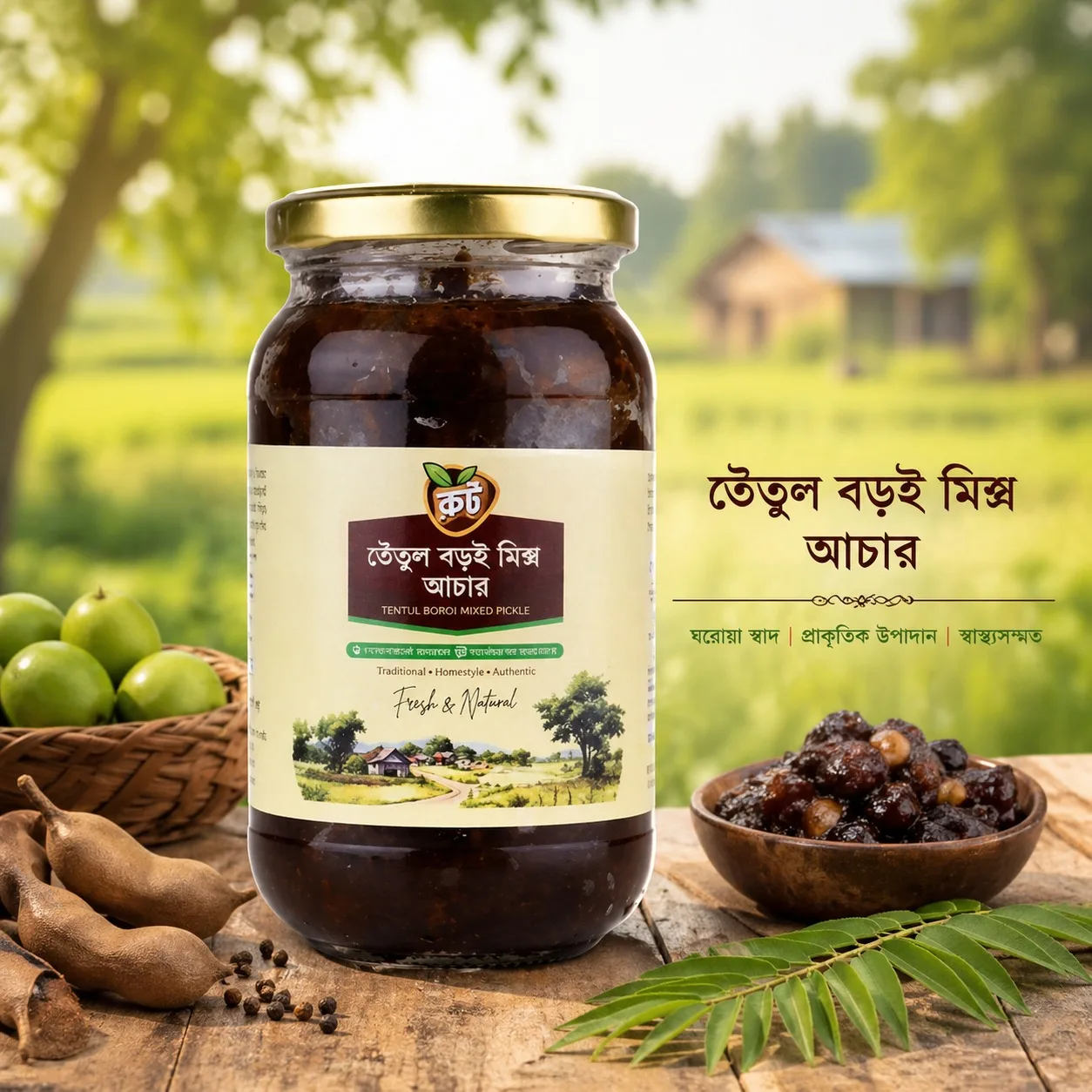 Tetul Boroi Mix Achar / তেঁতুল বরই মিক্স আঁচার (৪০০গ্রাম) 