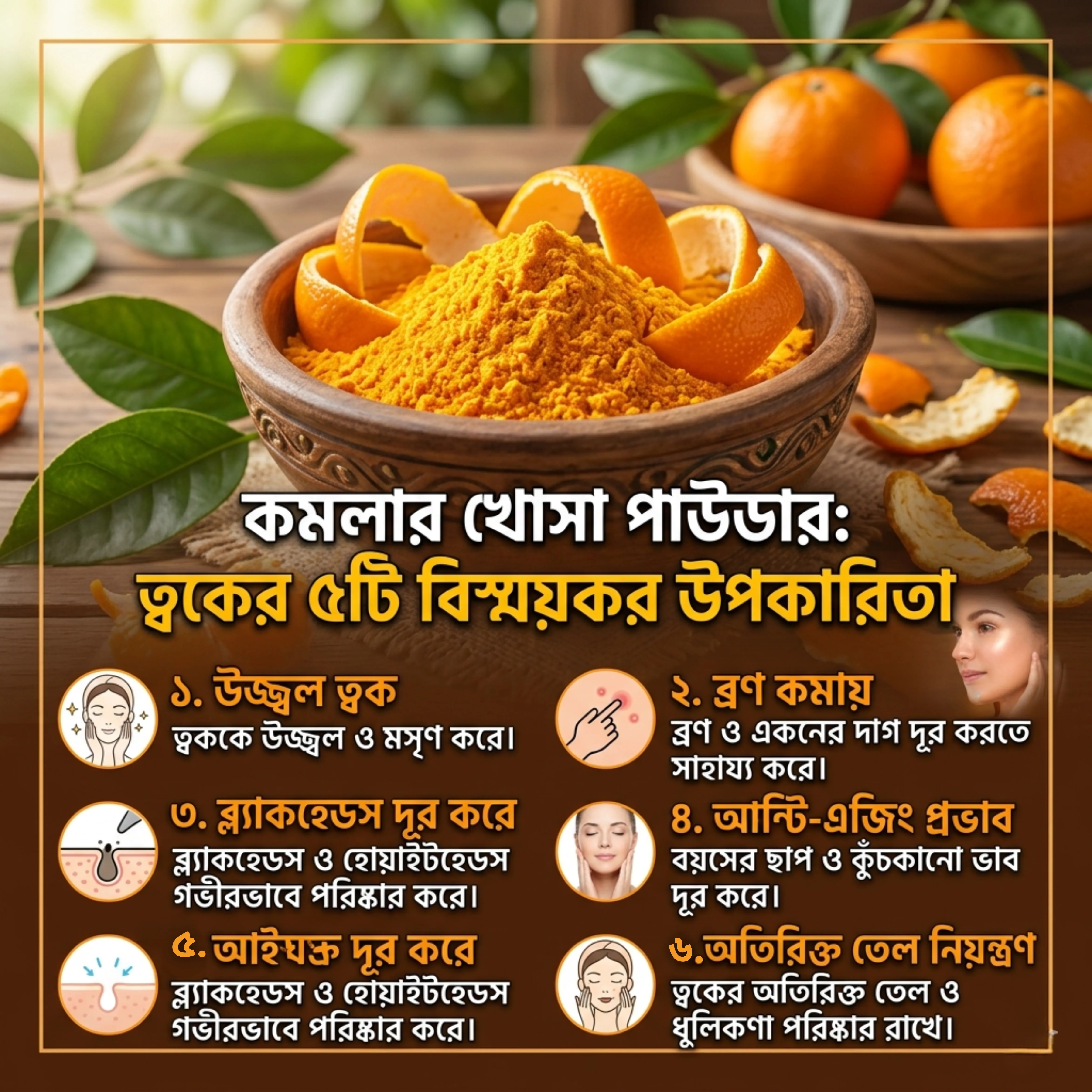 কমলার খোসা পাউডার/ অরেঞ্জ পাউডার/ Orange Peel Powder( ১০০গ্রাম )