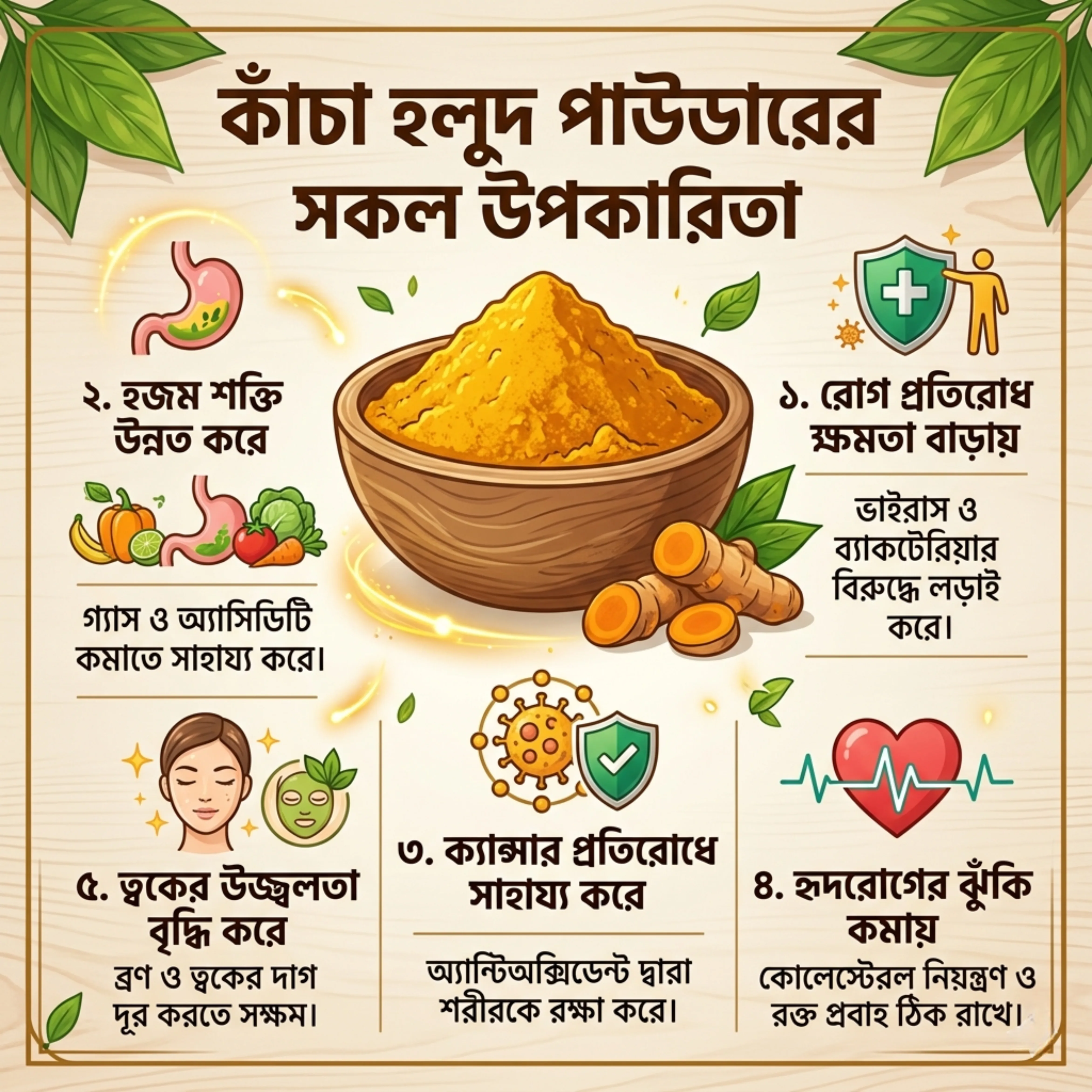 কাঁচা হলুদ পাউডার ( ১০০গ্রাম) / Raw Turmeric (100gm)