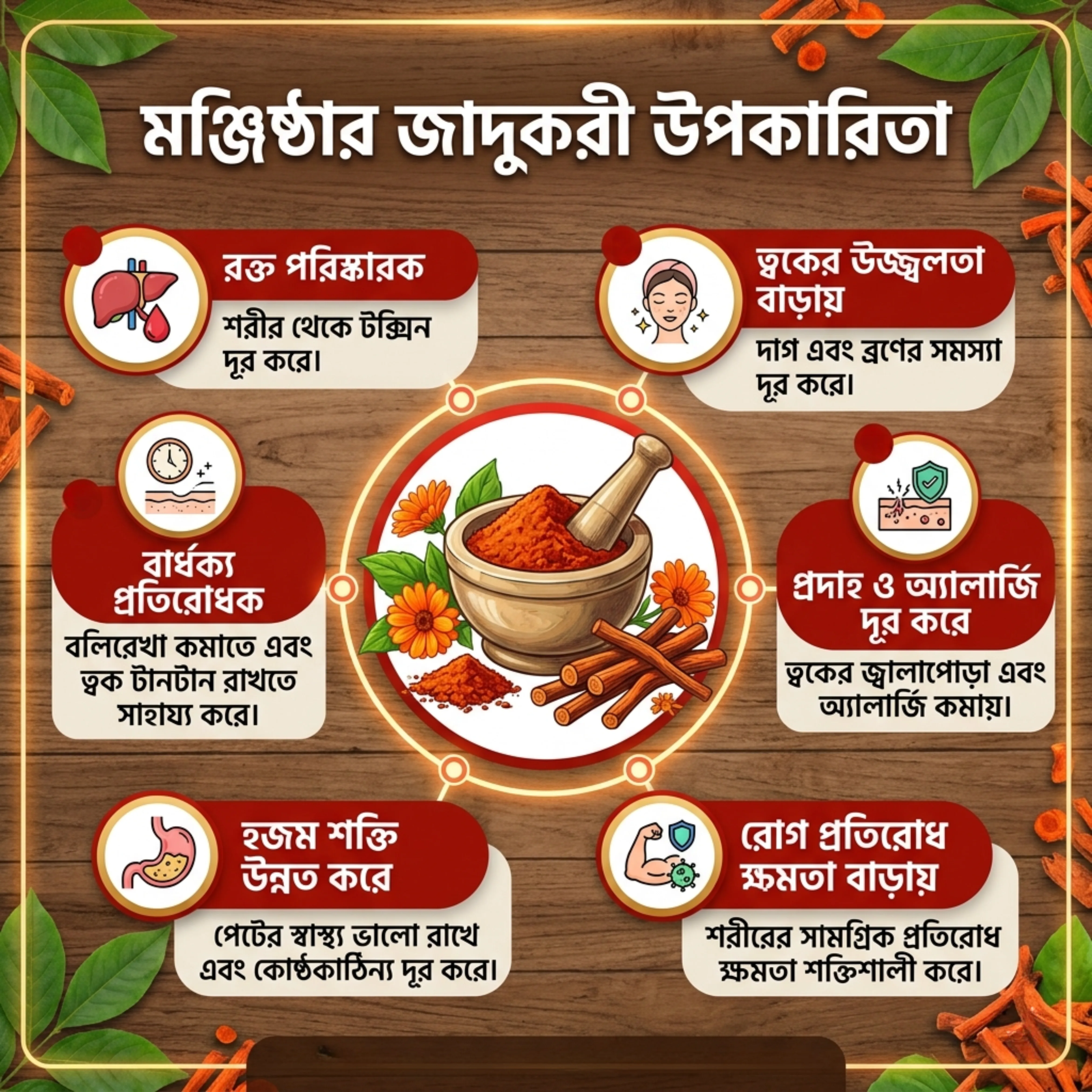 মঞ্জিষ্ঠা পাউডার (১০০গ্রাম) / Manjistha Powder (100gm)