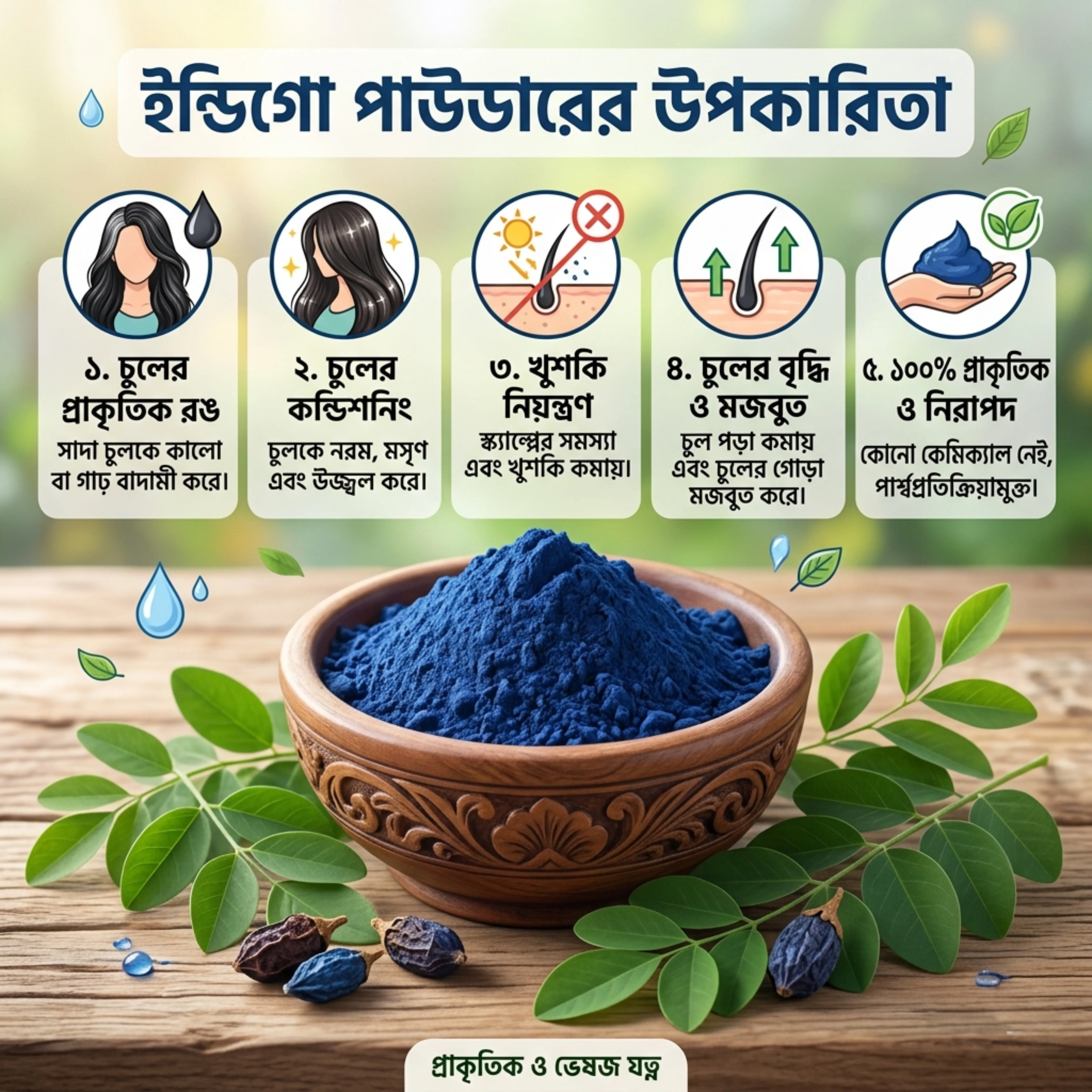 ইন্ডিগো পাউডার  (১০০গ্রাম ) / Indigo Powder (100gm)