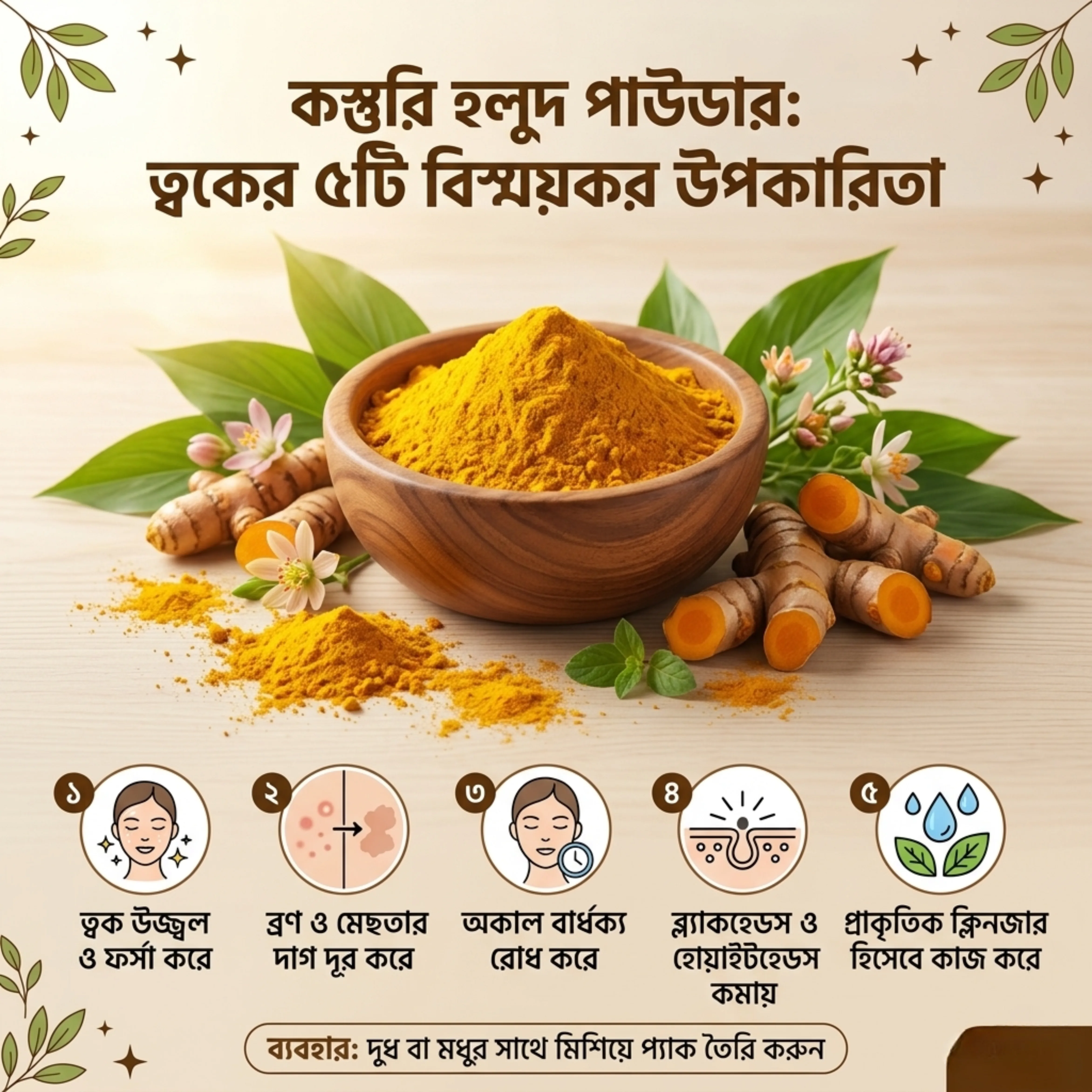 কস্তুরি হলুদ পাউডার ( ১০০গ্রাম ) / Wild Turmeric Powder (100gm)